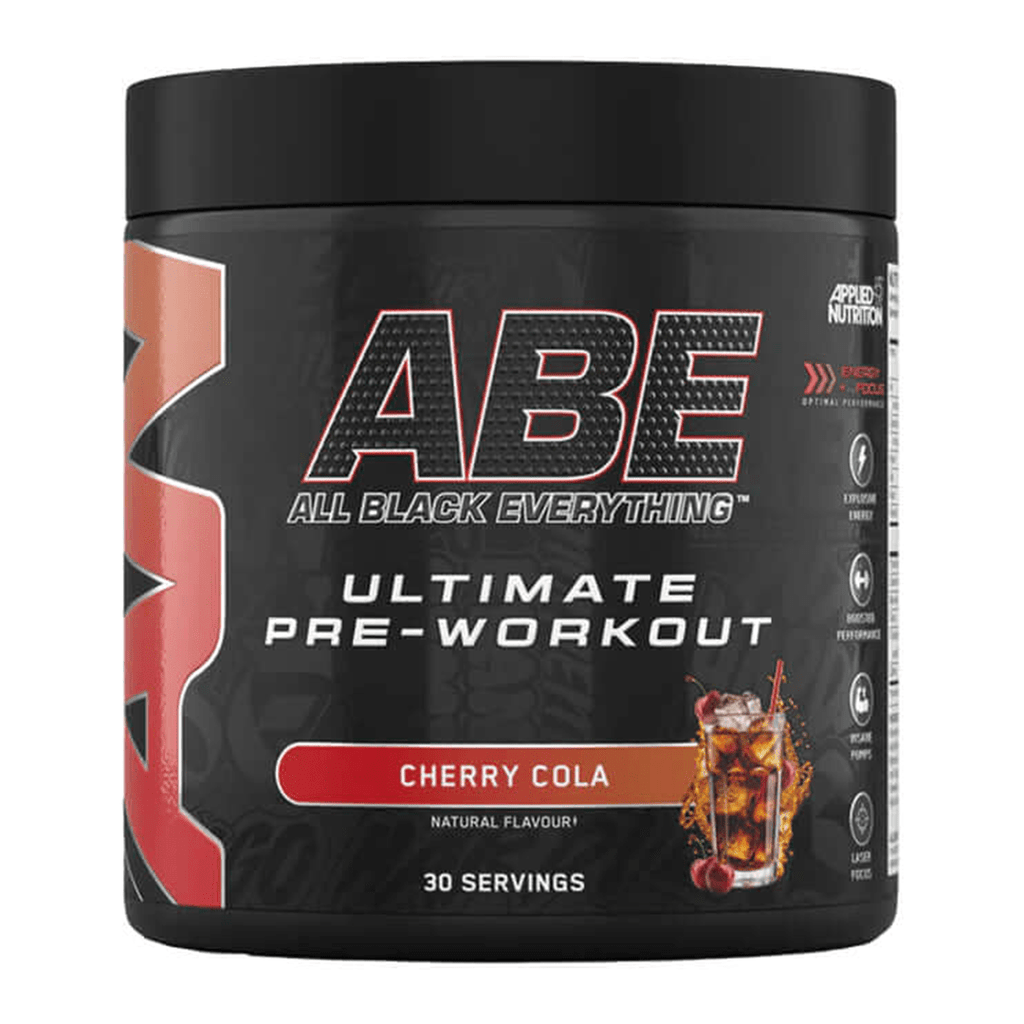 Applied Nutrition Supplement 30 Serving Tub (375g) / Cherry Cola ABE - All Black Everything Ultimate Pre-Workout Drink XMiles