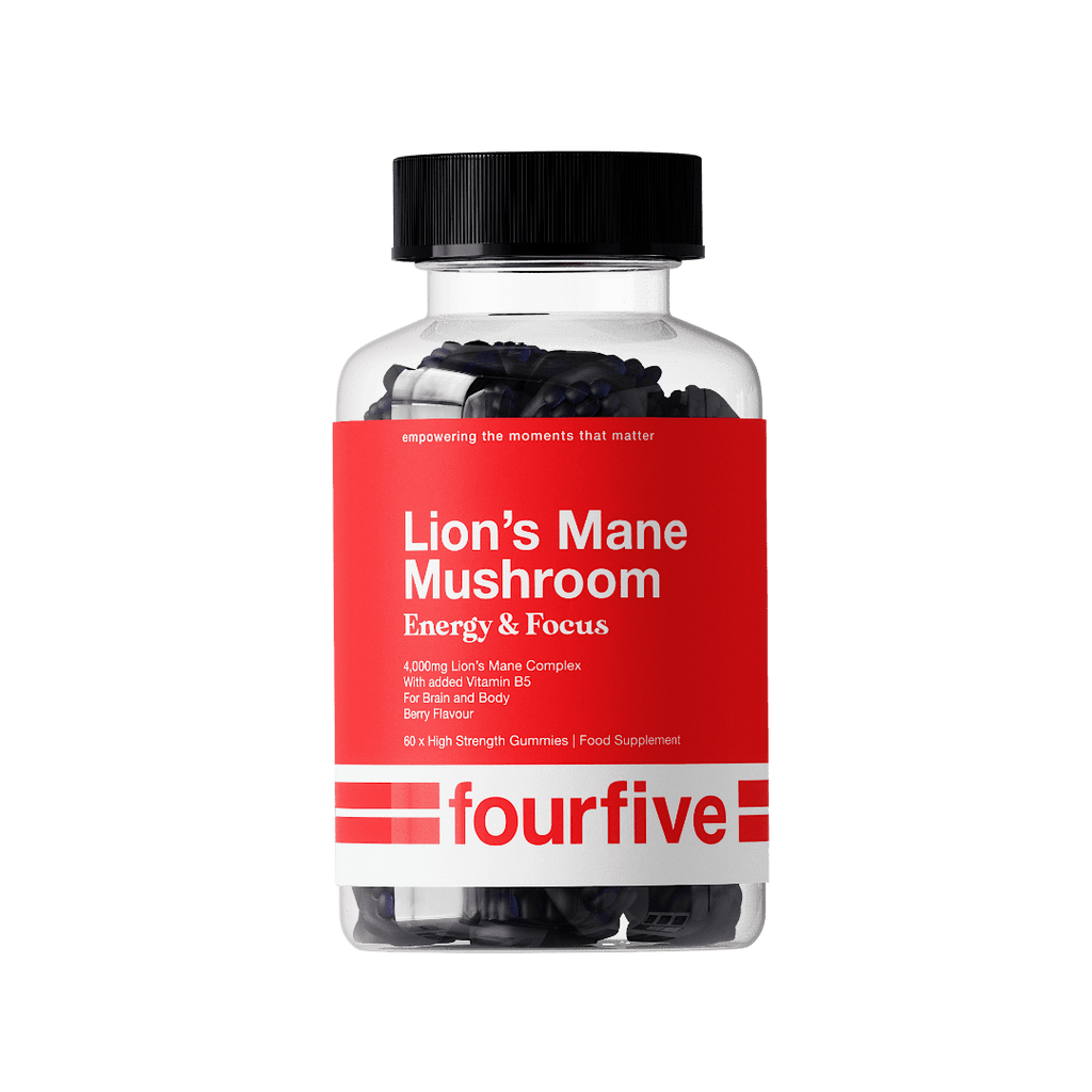 fourfive Supplement 60 Gummies Tub Lion's Mane Mushroom: Energy & Focus Gummies XMiles