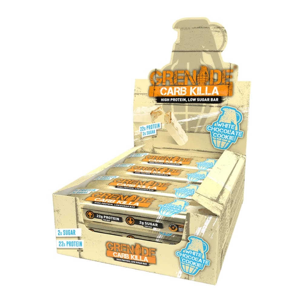 Grenade Protein Bar Box of 12 / White Chocolate Cookie Carb Killa Protein Bar XMiles
