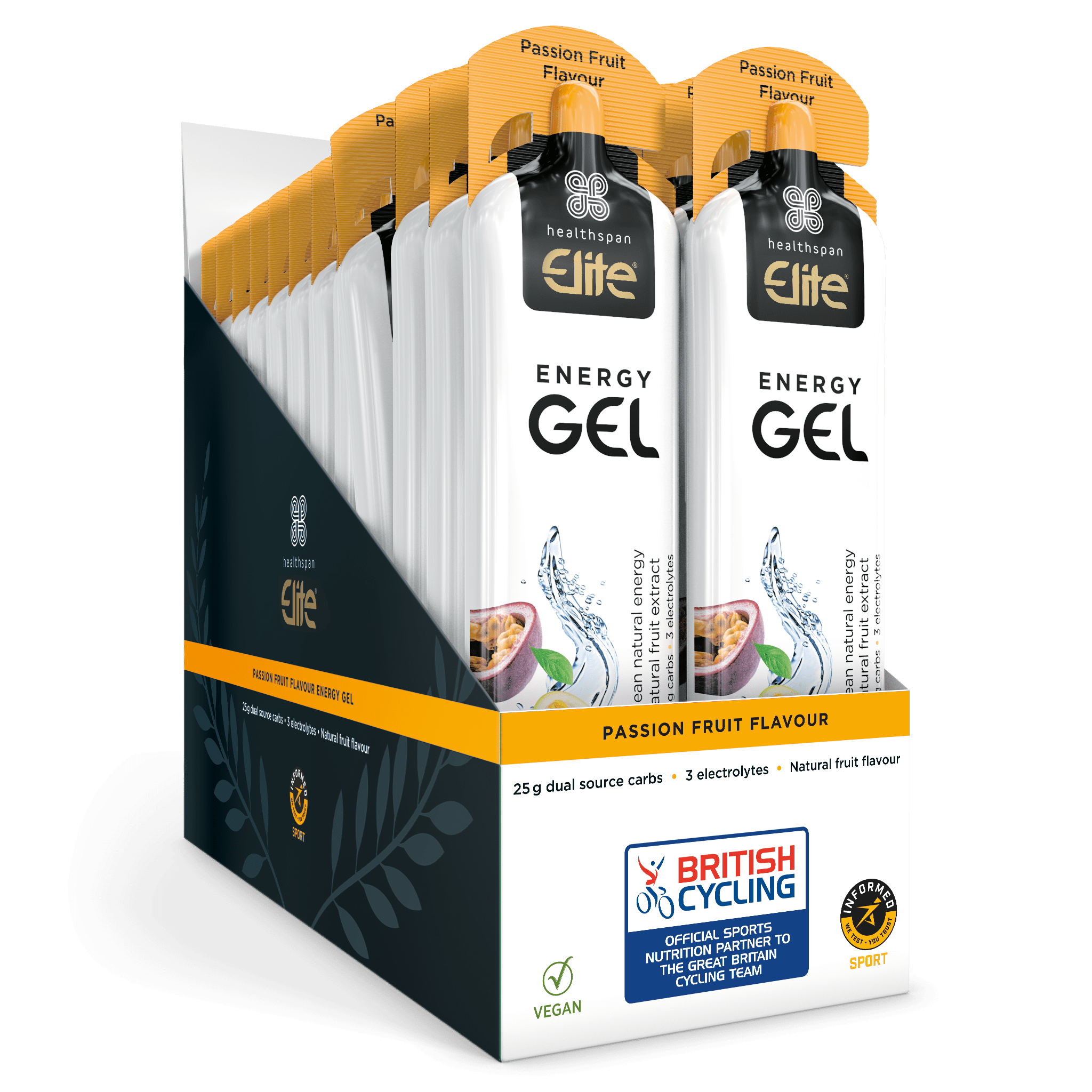 Healthspan Elite Gels Box of 24 / Passion Fruit Elite Energy Gel XMiles