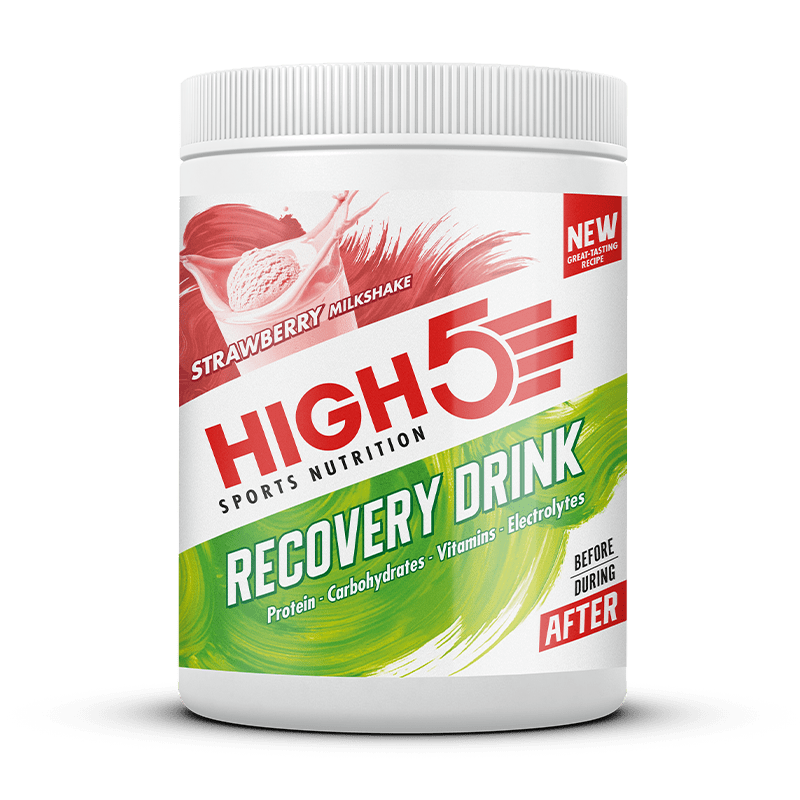High5 Protein Drink 9 Serving Tub (450g) / Strawberry Milkshake Recovery Drink XMiles