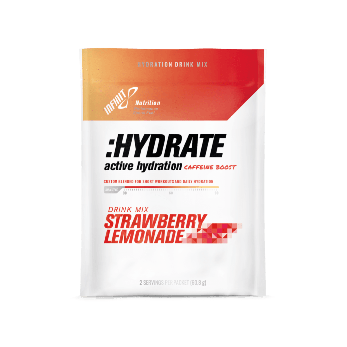 INFINIT Electrolyte Drinks 2 Serve Sachet (55g) / Strawberry Lemonade (Caffeinated) :HYDRATE Active XMiles