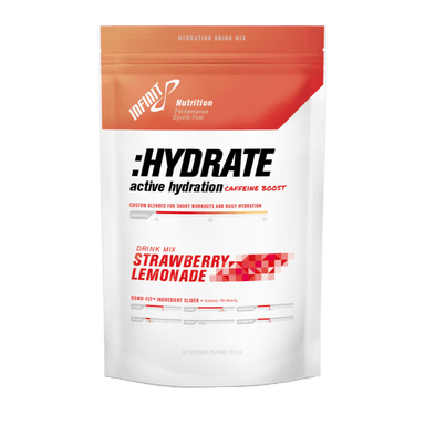 INFINIT Electrolyte Drinks 30 Serving Pouch (830g) / Strawberry Lemonade (Caffeinated) :HYDRATE Active XMiles