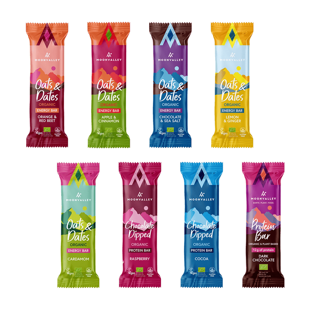 Moonvalley Energy Bars Energy & Protein (8 bars) Moonvalley Bar Trial Pack XMiles