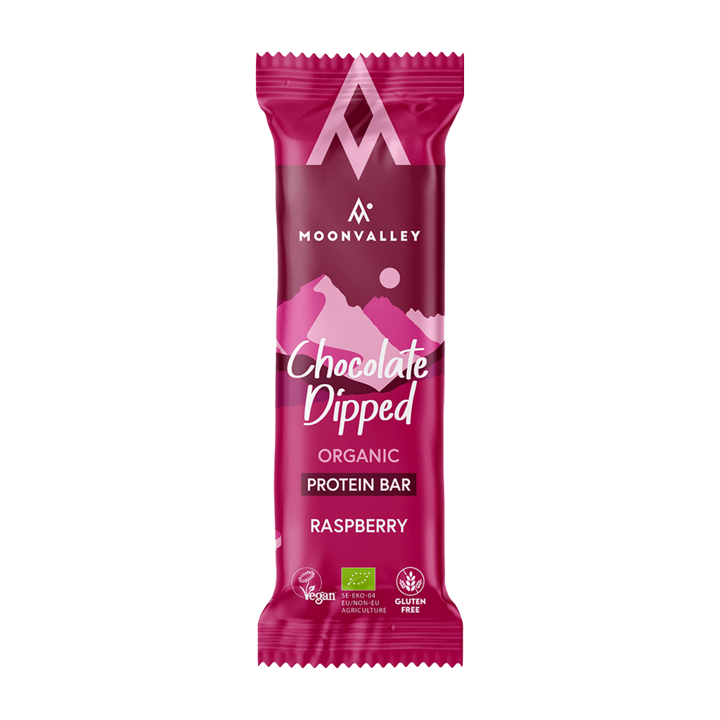 Moonvalley Protein Bar Single Serve / Raspberry Chocolate-Dipped Protein Bar XMiles