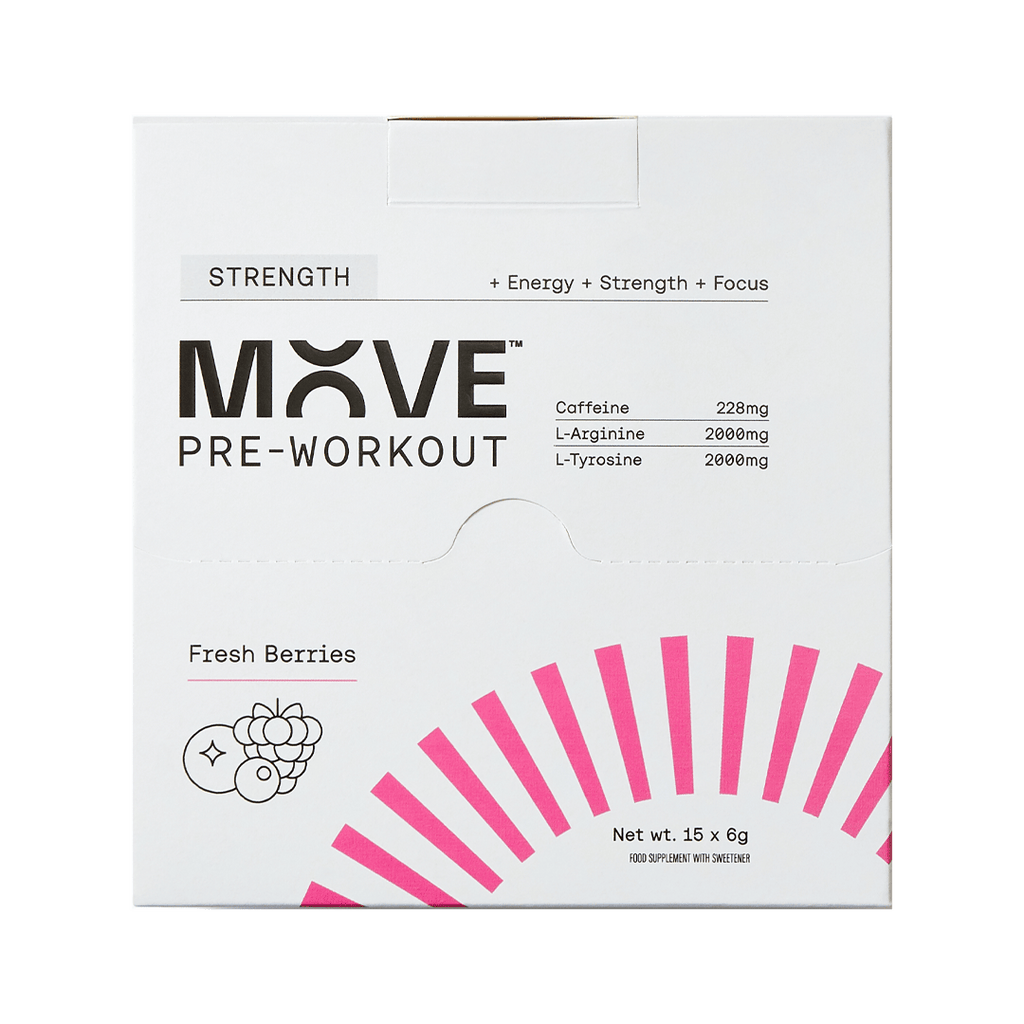 MOVE Pre-Workout Box of 15 / Fresh Berries Strength Formula XMiles