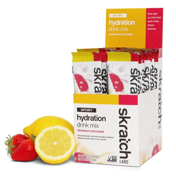Skratch Labs Energy Drink Box of 20 / Strawberry Lemonade Skratch Labs Sport Hydration Drink Mix XMiles