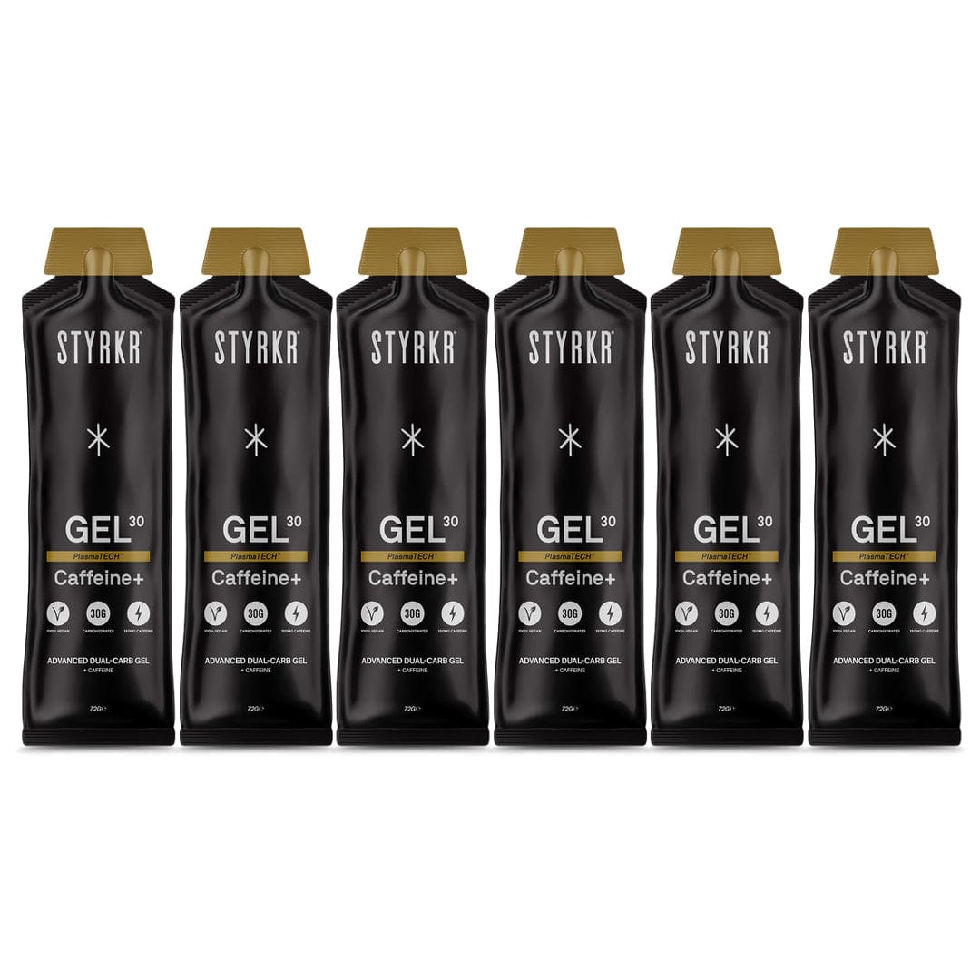 STYRKR Gels Pack of 6 / Caffeine + GEL30 Caffeine+ Dual-Carb Gel XMiles