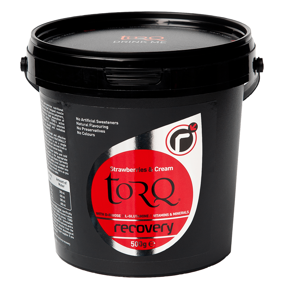 Torq Protein Drink 10 Serving Pouch (500g) / Strawberries & Cream TORQ Recovery Drink Sachet (50g) XMiles