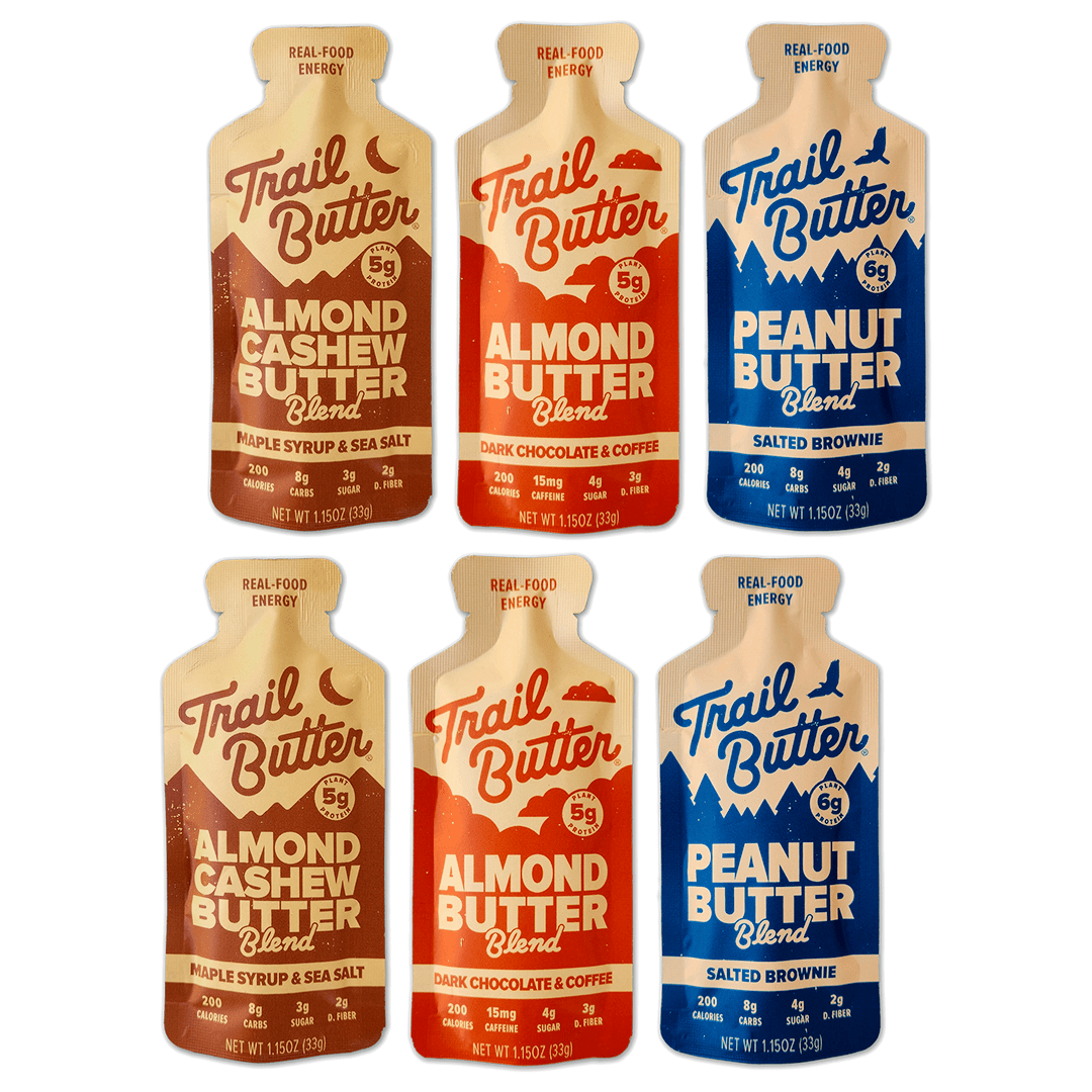 Trail Butter Nut Butter Pack of 6 / Mixed Nut Butter ‘Lil Squeeze’ Pouches XMiles