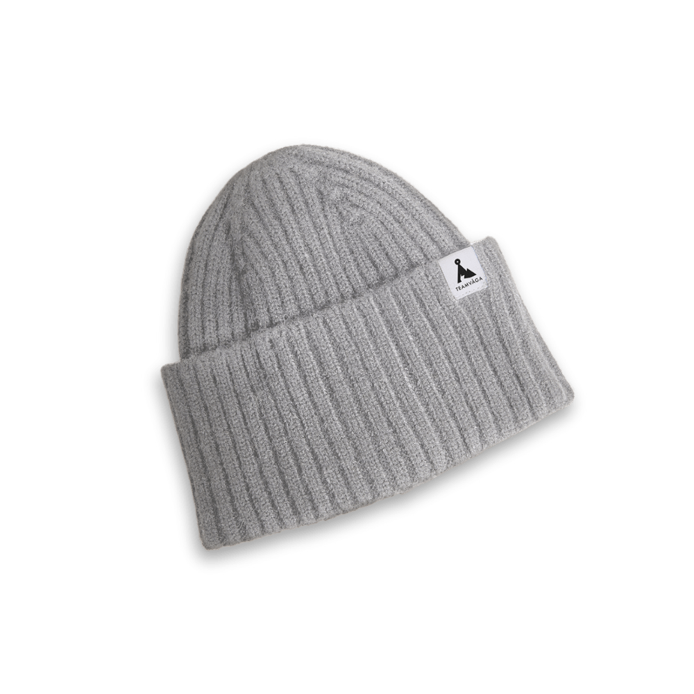 VÅGA Headwear Dust Grey / Vintage Pink Ribbed Beanie XMiles