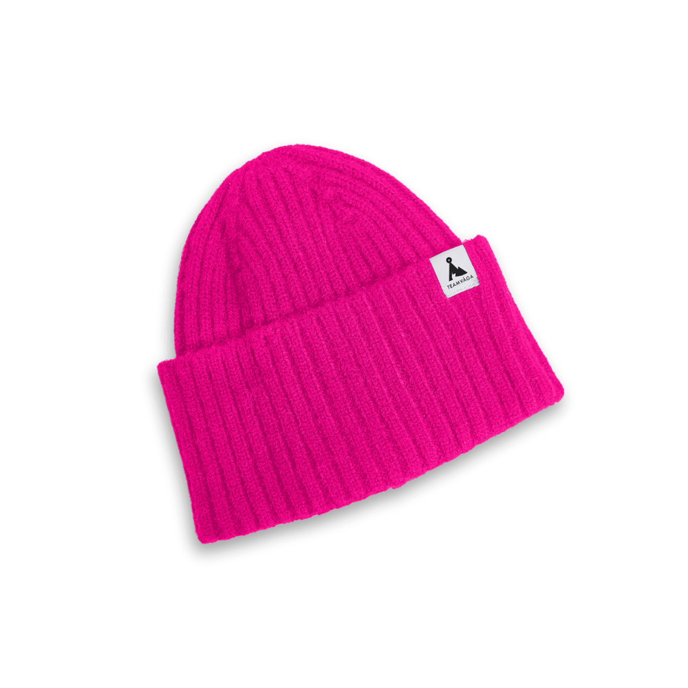 VÅGA Headwear Poster Pink Ribbed Beanie XMiles