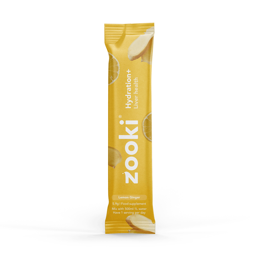 Zooki Electrolyte Drinks Single Serve / Liver Health (Lemon & Ginger) Hydration+ XMiles