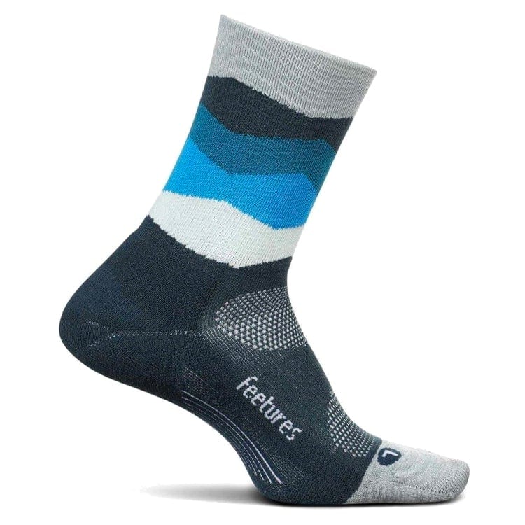 Feetures Socks Blue Waves / M Elite Light Cushion Mini Crew Running Sock XMiles