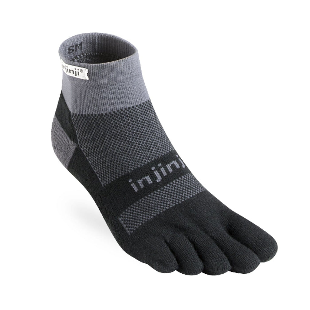 Injinji Run Midweight Mini-Crew black and grey colour