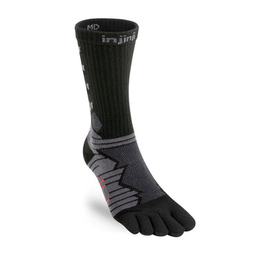 Injinji Ultra Run Crew toe socks obsidian colour product image