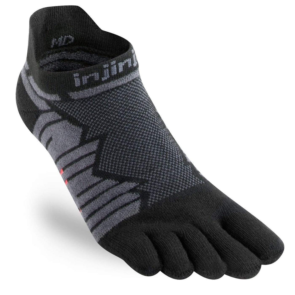 Injinji Ultra run no-show toe sock onyx colour