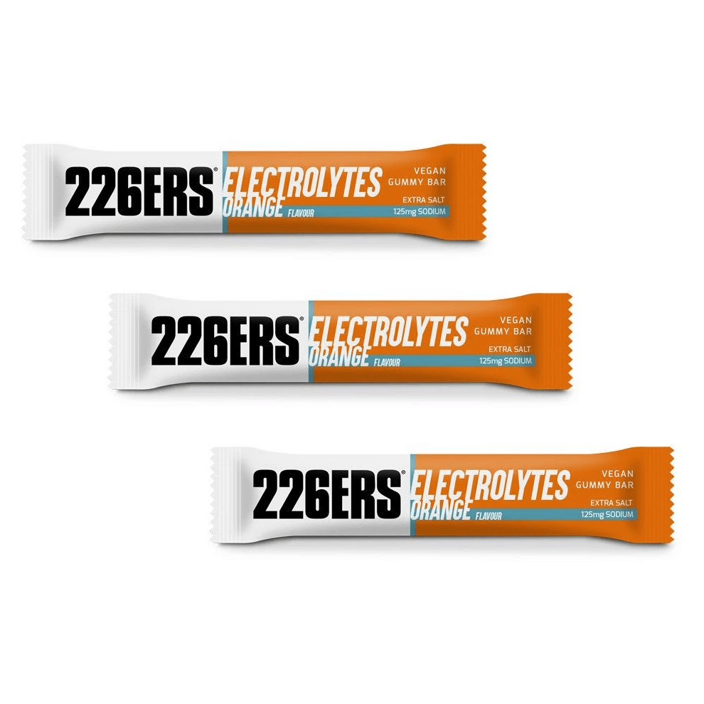 226ers Energy Bars Pack of 10 / Orange w/t Electrolytes Vegan Gummy Bar XMiles