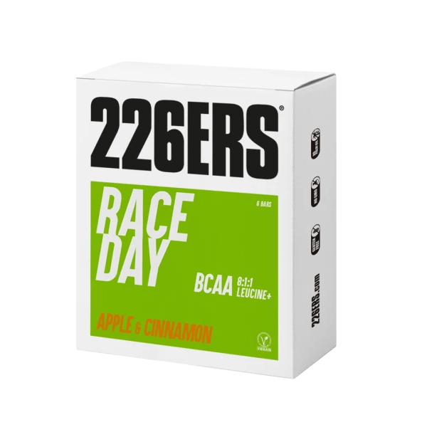 226ers Energy Bars Pack of 6 / Apple & Cinnamon Race Day BCAA Vegan Energy Bar XMiles