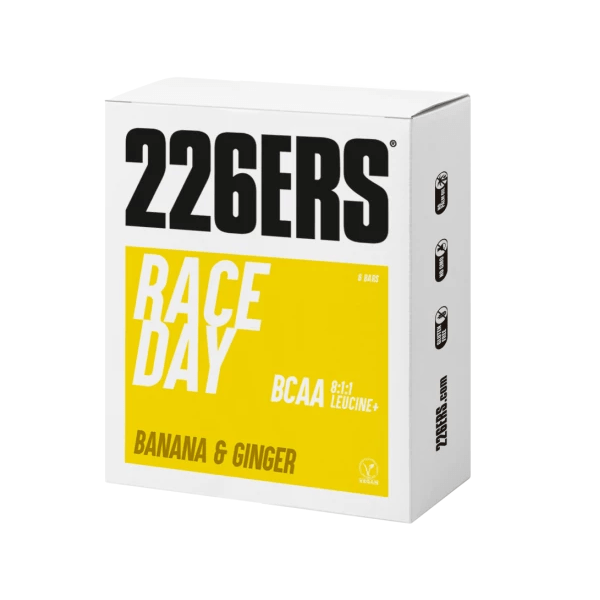 226ers Energy Bars Pack of 6 / Banana & Ginger Race Day BCAA Vegan Energy Bar XMiles