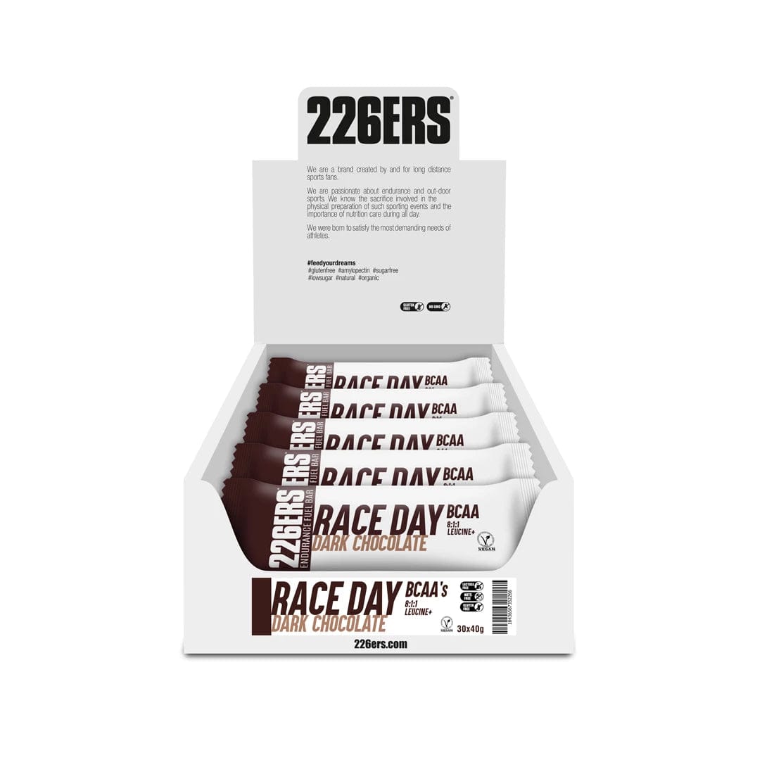 226ers Energy Bars Race Day BCAA Vegan Energy Bar XMiles