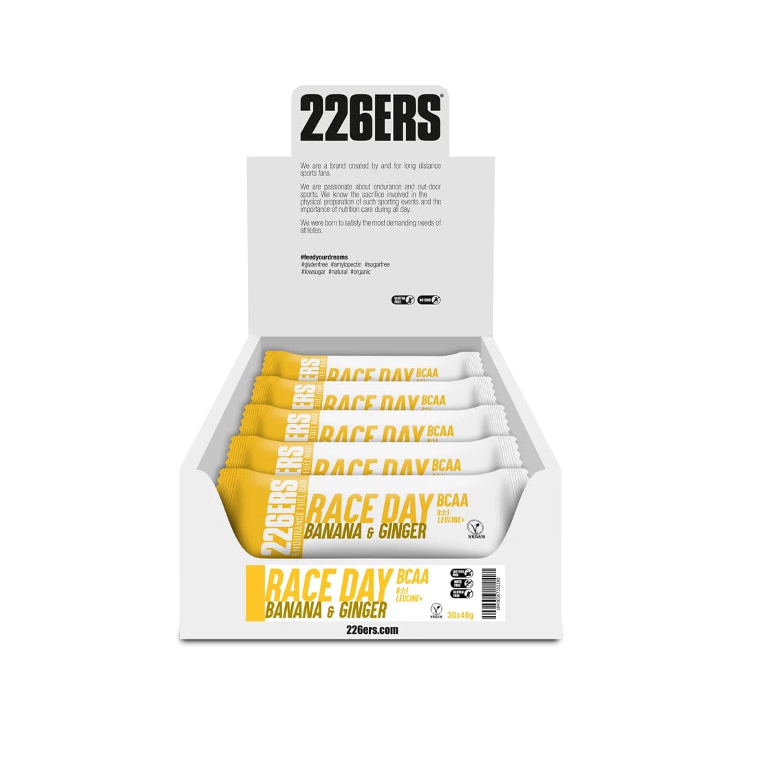 226ers Energy Bars Race Day BCAA Vegan Energy Bar XMiles