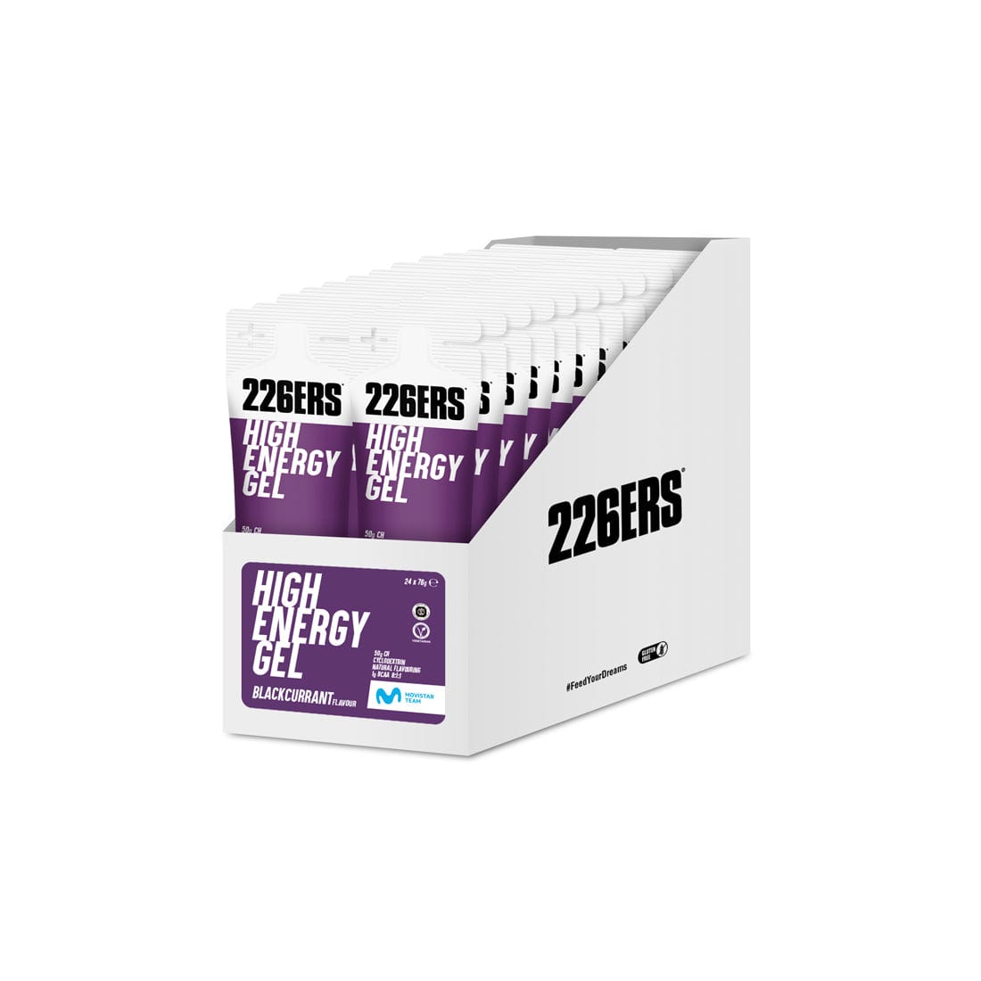 226ers Gels Box of 24 / Blackcurrant (BCAA) High Energy Gel XMiles