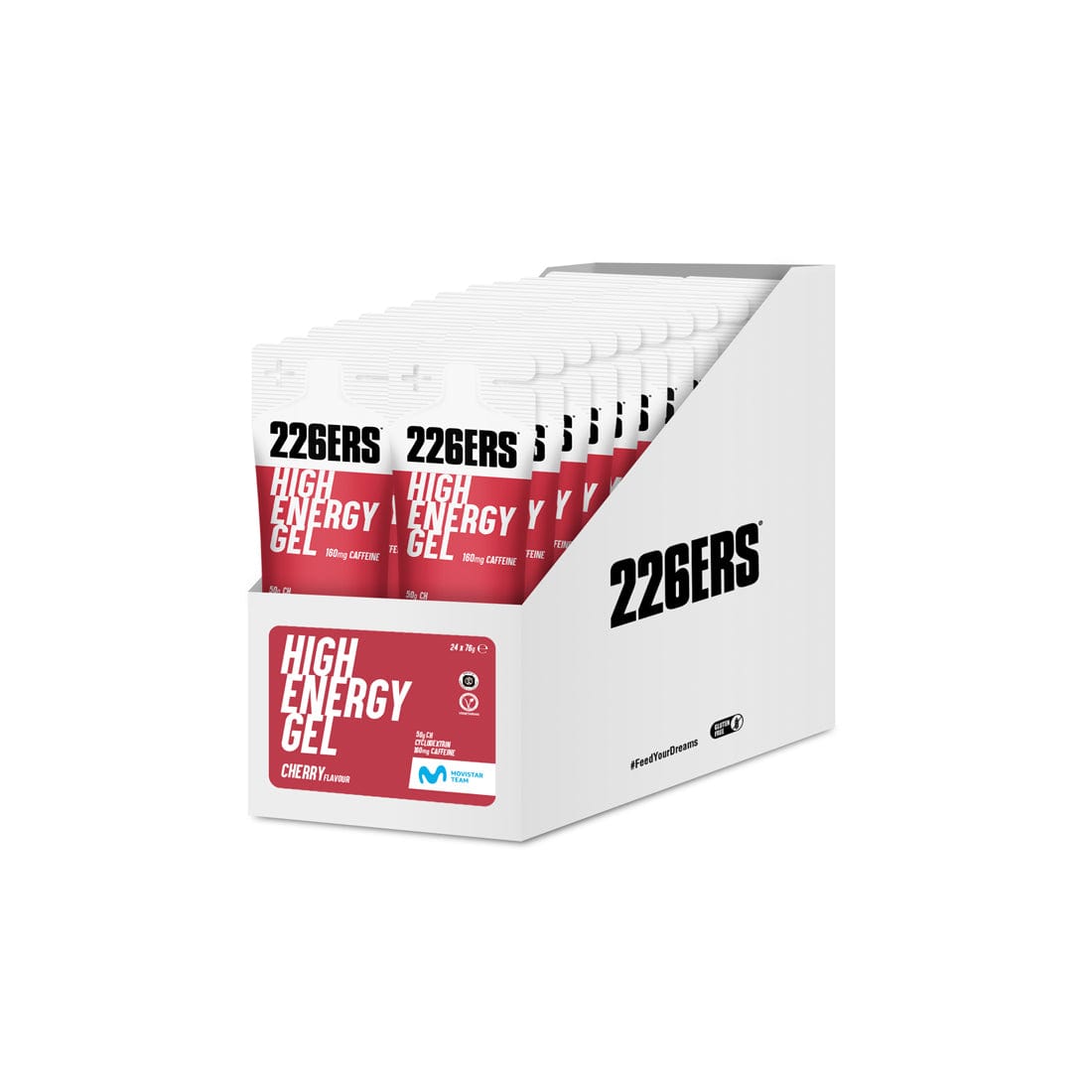 226ers Gels Box of 24 / Cherry (Caffeine) High Energy Gel XMiles