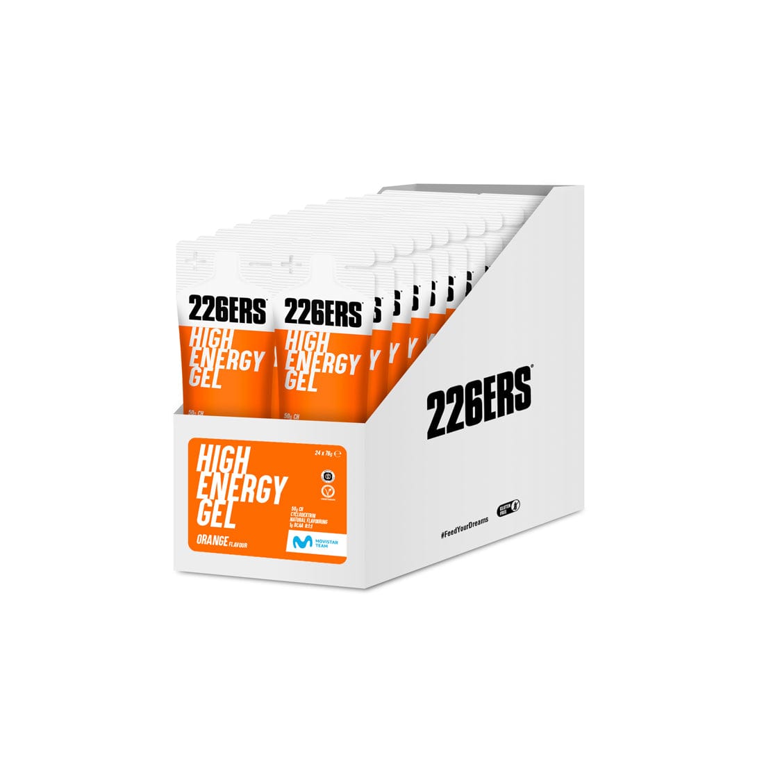 226ers Gels Box of 24 / Orange (BCAA) High Energy Gel XMiles