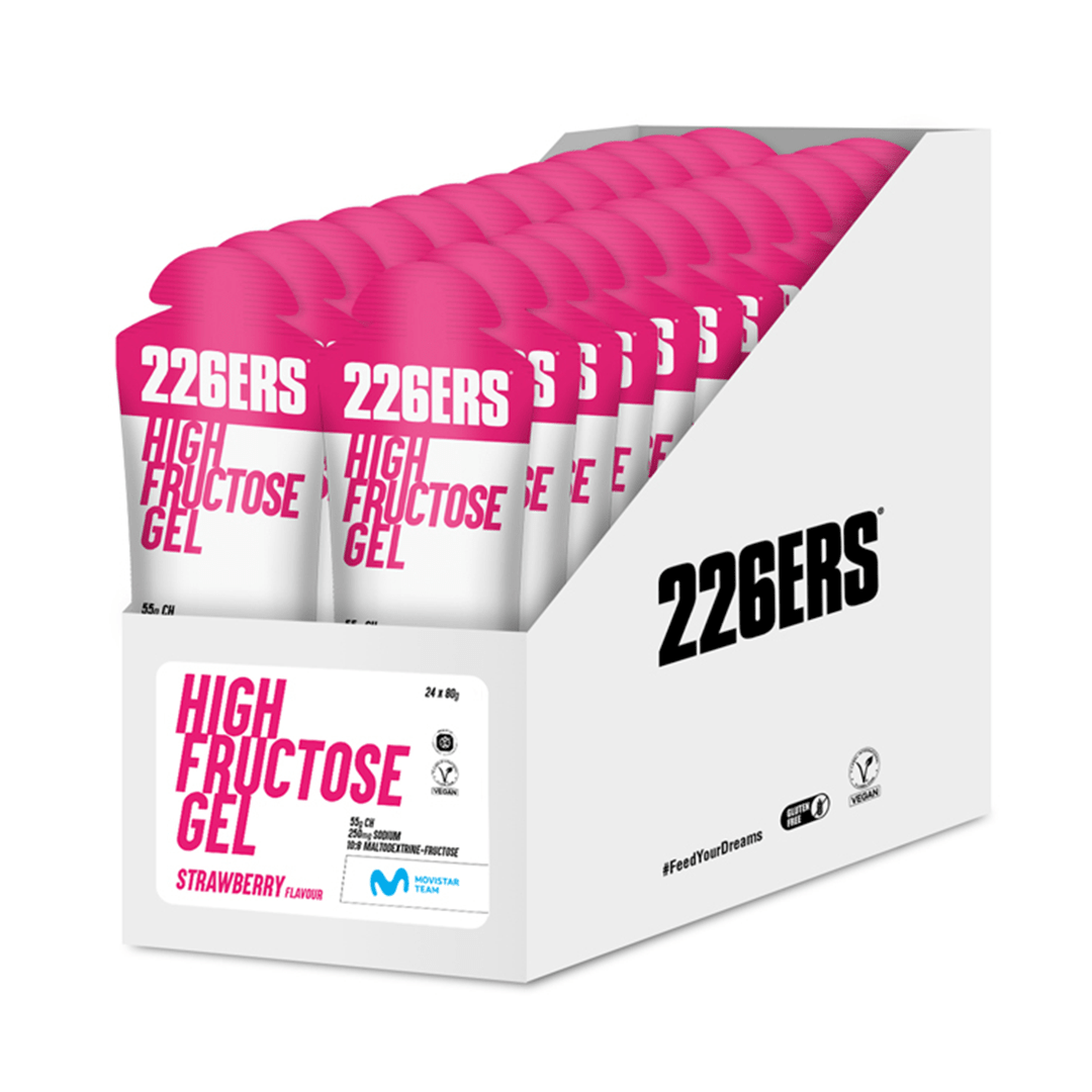 226ers Gels Box of 24 / Strawberry High Fructose Gel XMiles