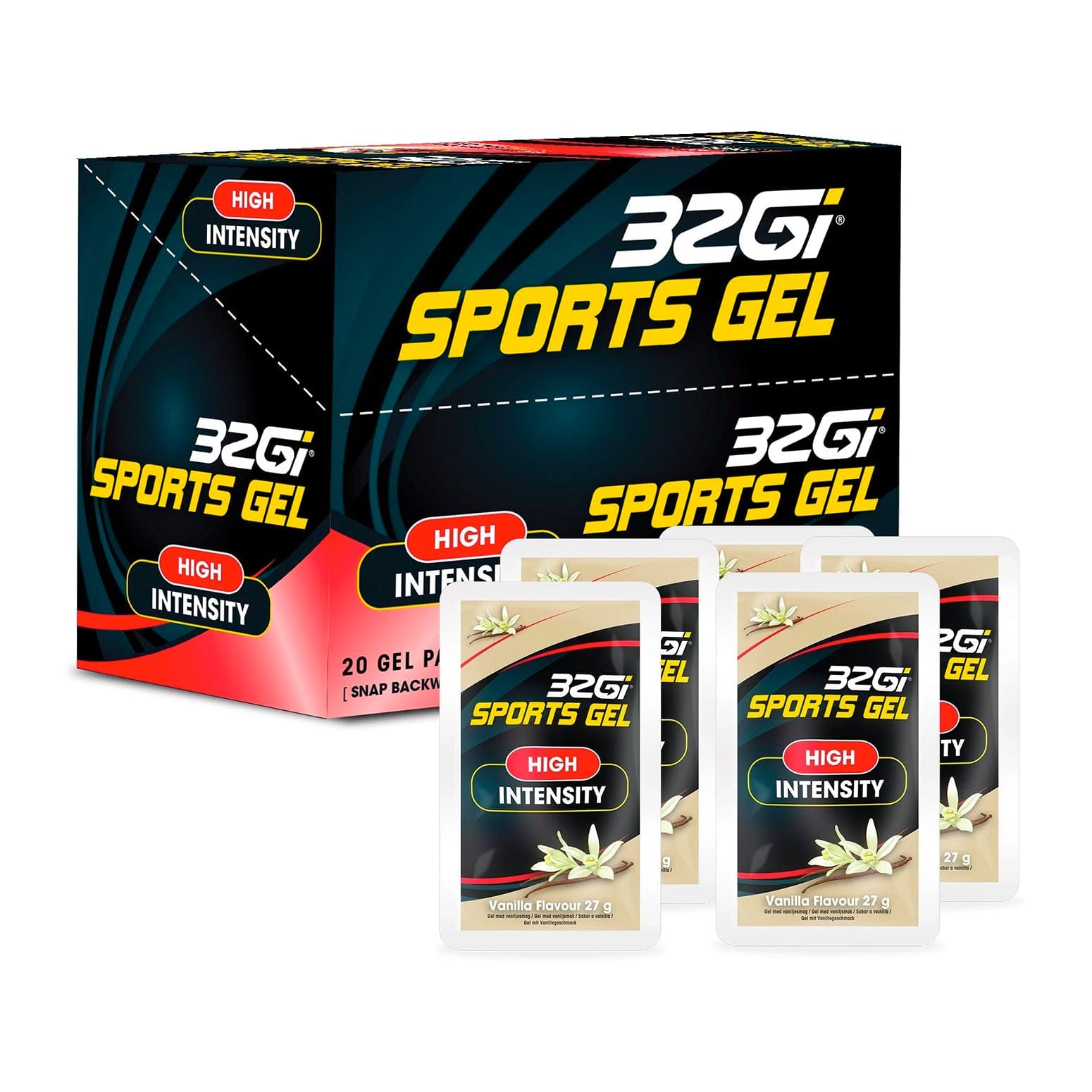 32Gi Gels Box of 20 / Vanilla Sports Gels (27g) XMiles