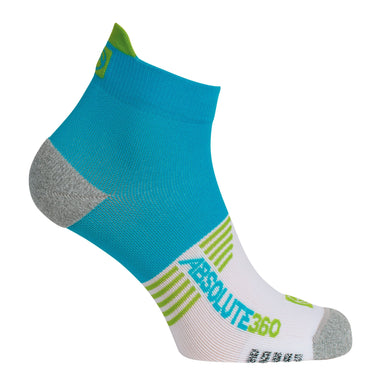 Absolute 360 Socks Small / Turquoise / White Performance Running Socks Ankle XMiles