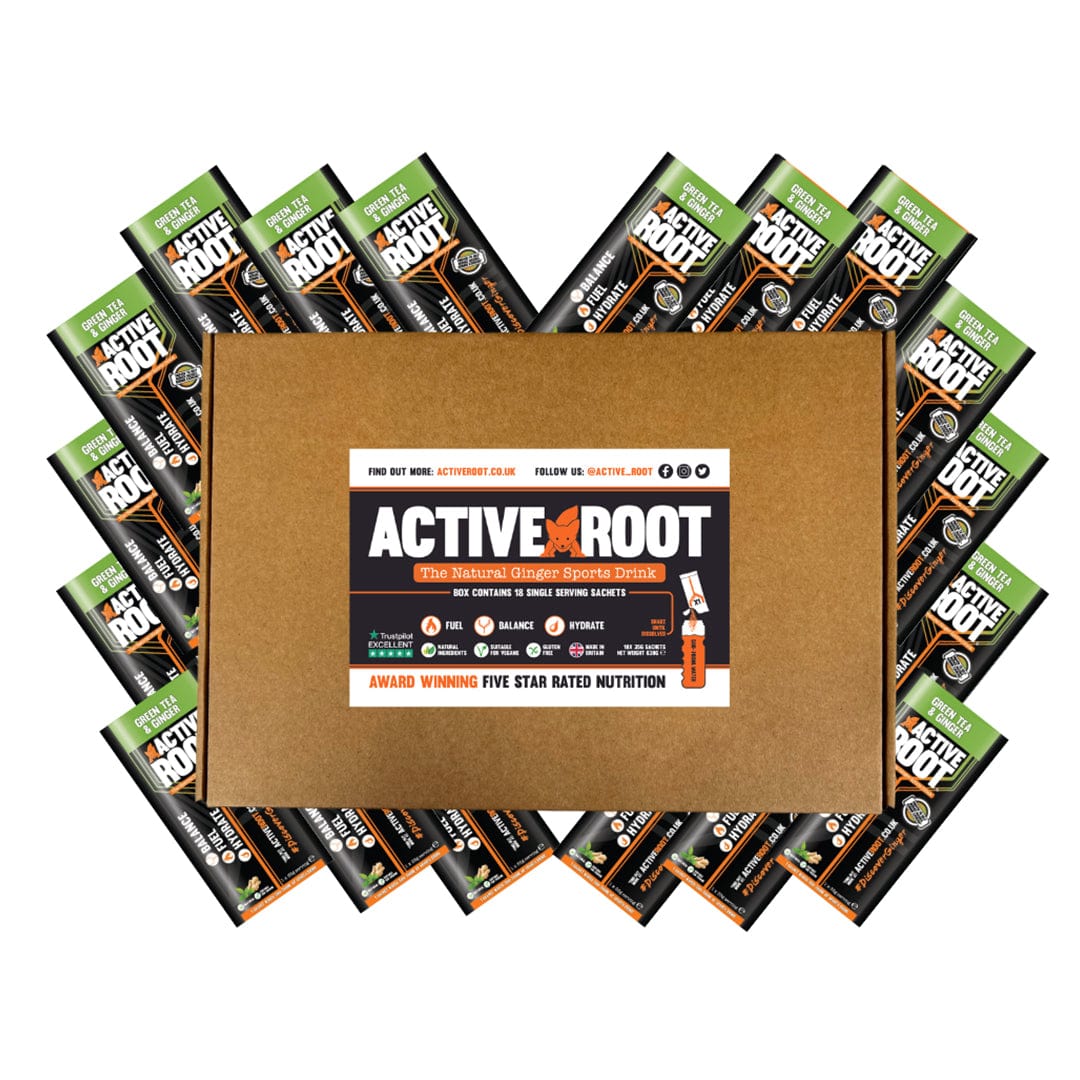 Active Root Energy Drink Box of 18 / Green Tea & Ginger Active Root Sports Drink XMiles