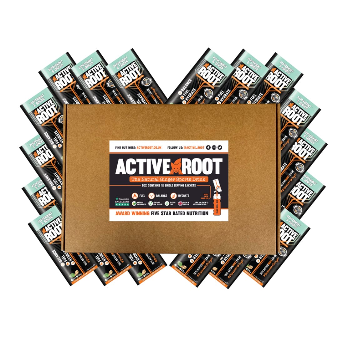 Active Root Energy Drink Box of 18 / Peppermint & Ginger Active Root Sports Drink XMiles