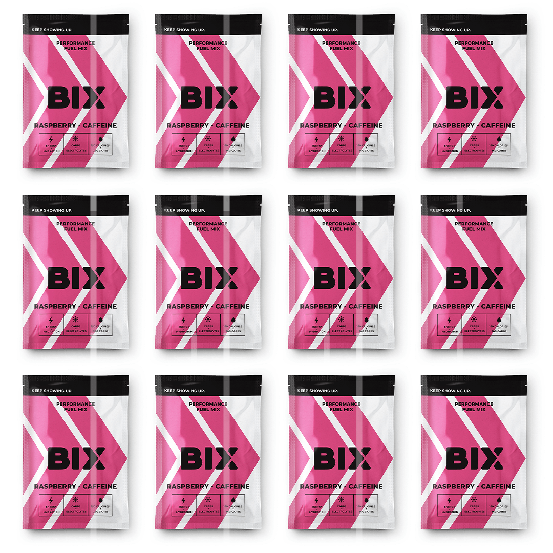 Bix Energy Drink Box of 12 / Raspberry with Caffeine BIX Performance Fuel XMiles