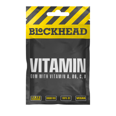 Blockhead Chewing Gum Single Serve / Lemon Blockhead Vitamin Gum XMiles