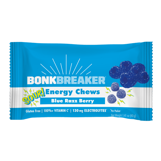 Bonk Breaker Chews Single Serve / Sour Blue Raspberry Energy Chews XMiles
