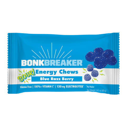 Bonk Breaker Chews Single Serve / Sour Blue Raspberry Energy Chews XMiles
