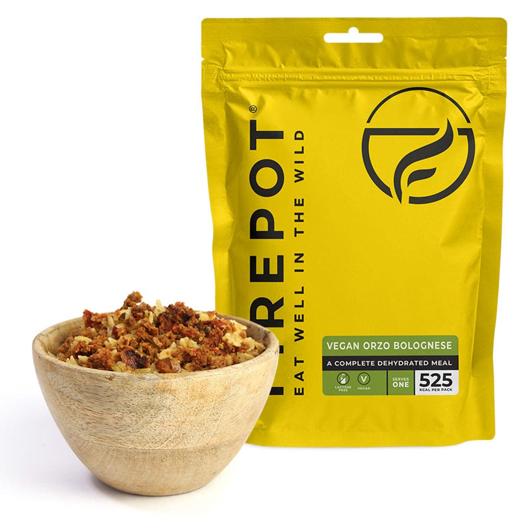 FIREPOT Meal Replacement Single Serving / Orzo Pasta Bolognese (Vegan) Dehydrated Meal XMiles