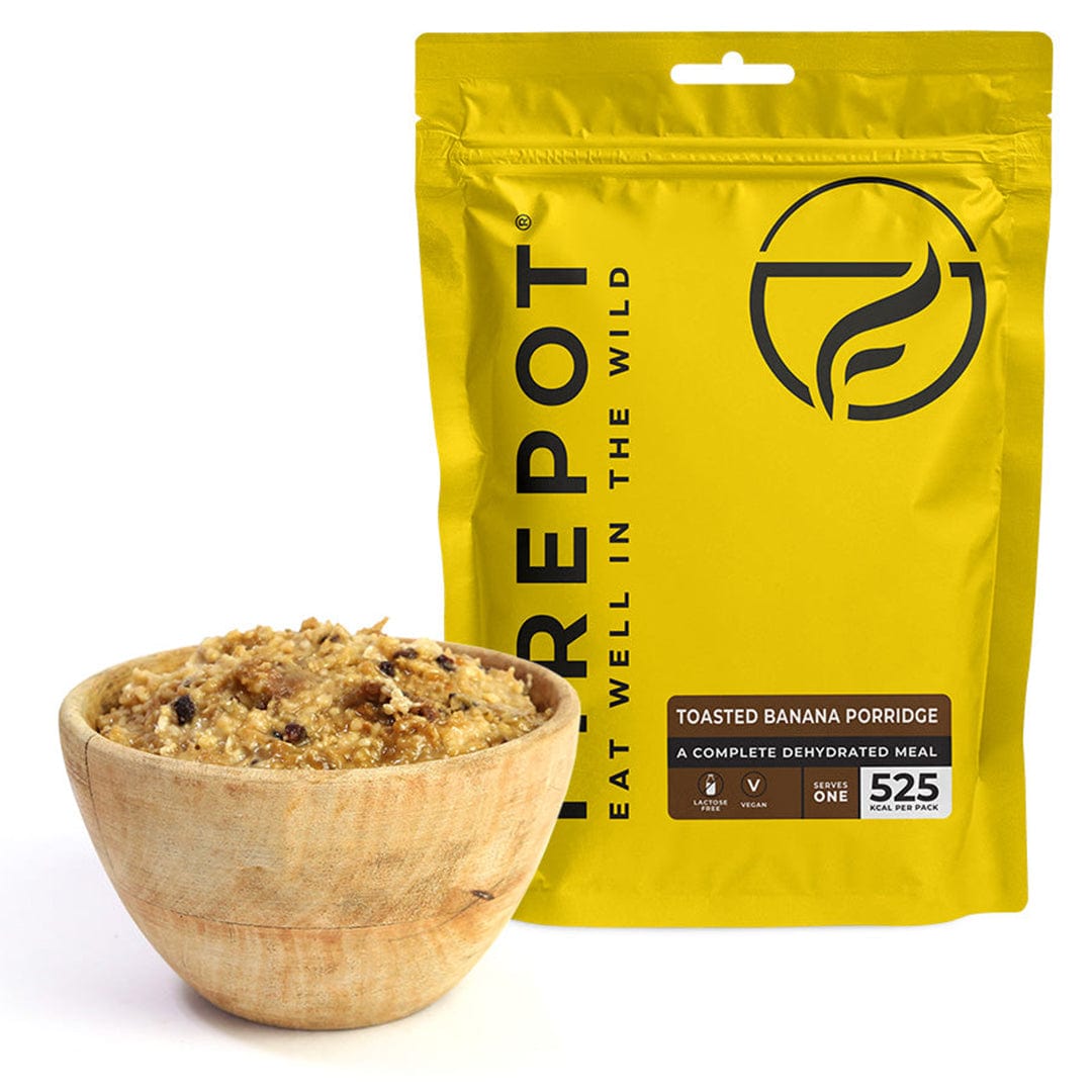 FIREPOT Meal Replacement Single Serving / Toasted Banana Porridge (Vegan) Dehydrated Breakfast XMiles