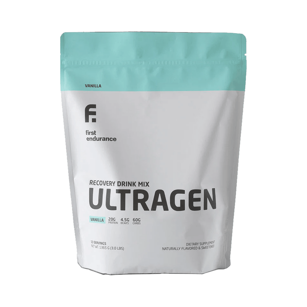 First Endurance Protein Drink 15 Serving Pouch (1365g) / Vanilla Ultragen Recovery Drink XMiles