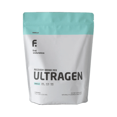 First Endurance Protein Drink 15 Serving Pouch (1365g) / Vanilla Ultragen Recovery Drink XMiles