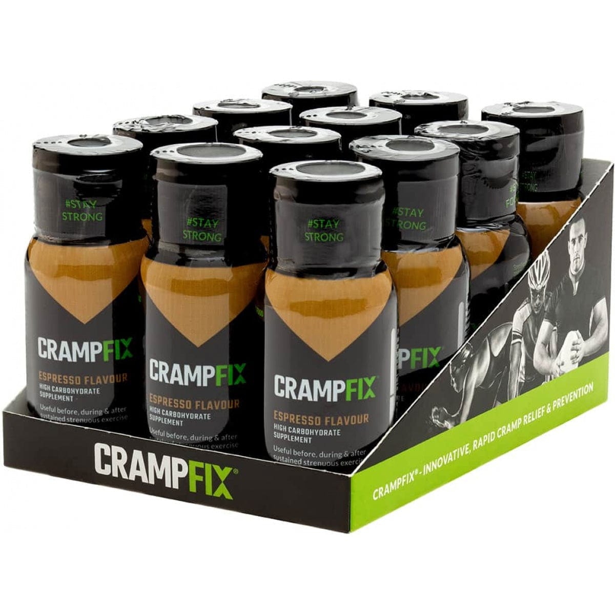 Fixx Nutrition Supplement Box of 12 / Espresso CrampFix Bottle XMiles