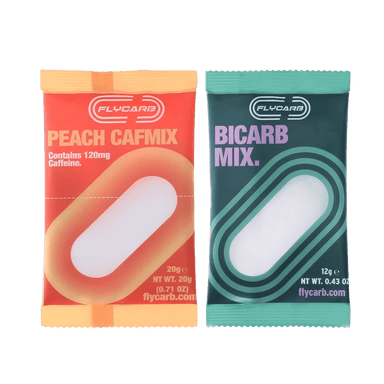 FLYCARB Supplement Single Serve / Peach (Caffeine) / 12g (for <60kg) BICARRB XMiles