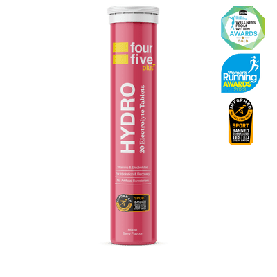 fourfive Electrolyte Drinks 20 Tablets / Natural Berry / Single Tube Hydro Plus XMiles