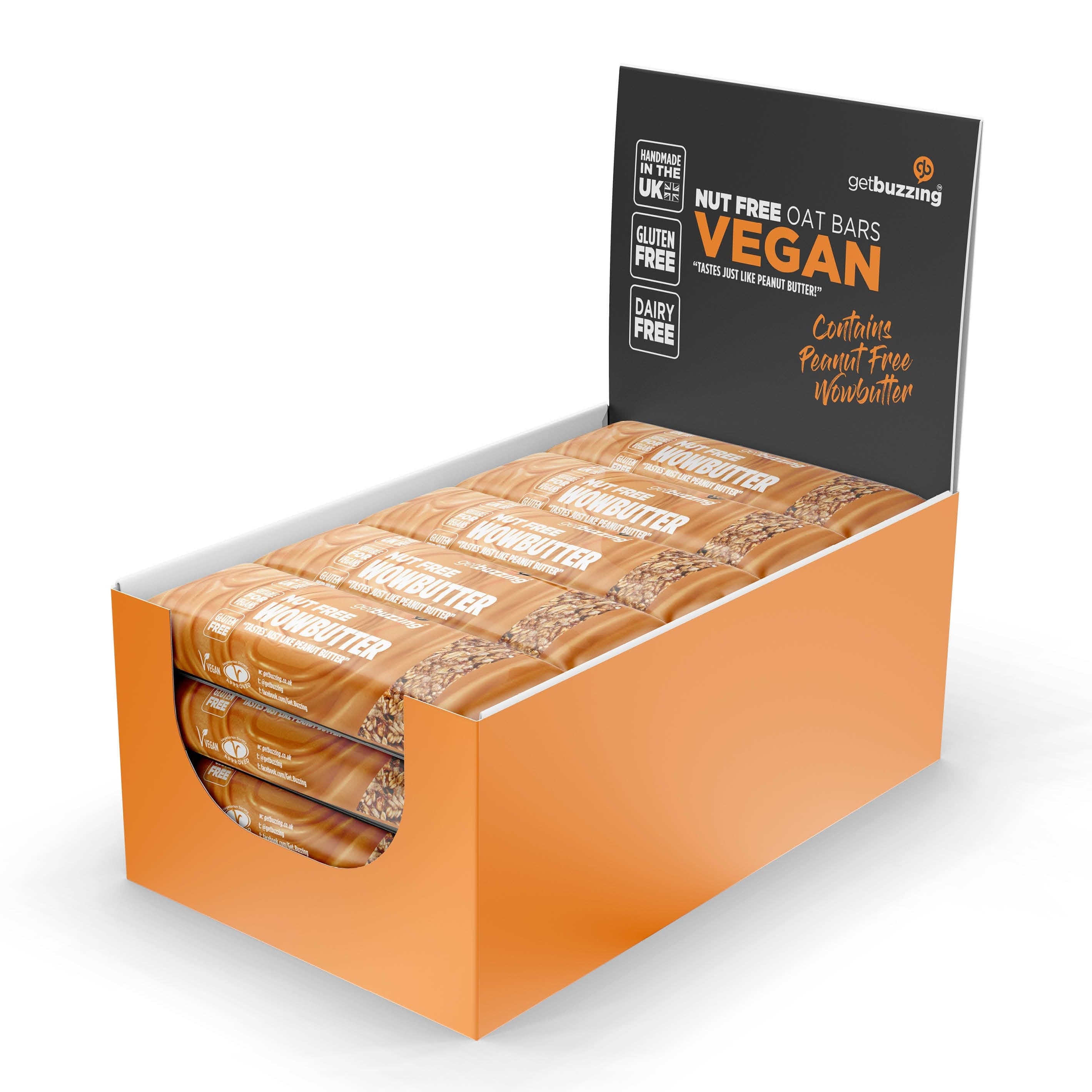 Getbuzzing Energy Bars Box of 20 / Peanut Butter (Vegan) Getbuzzing Flapjack XMiles