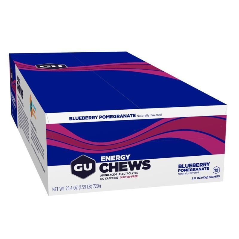 GU Chews Box of 12 / Blueberry Pomegranate GU Energy Chews XMiles