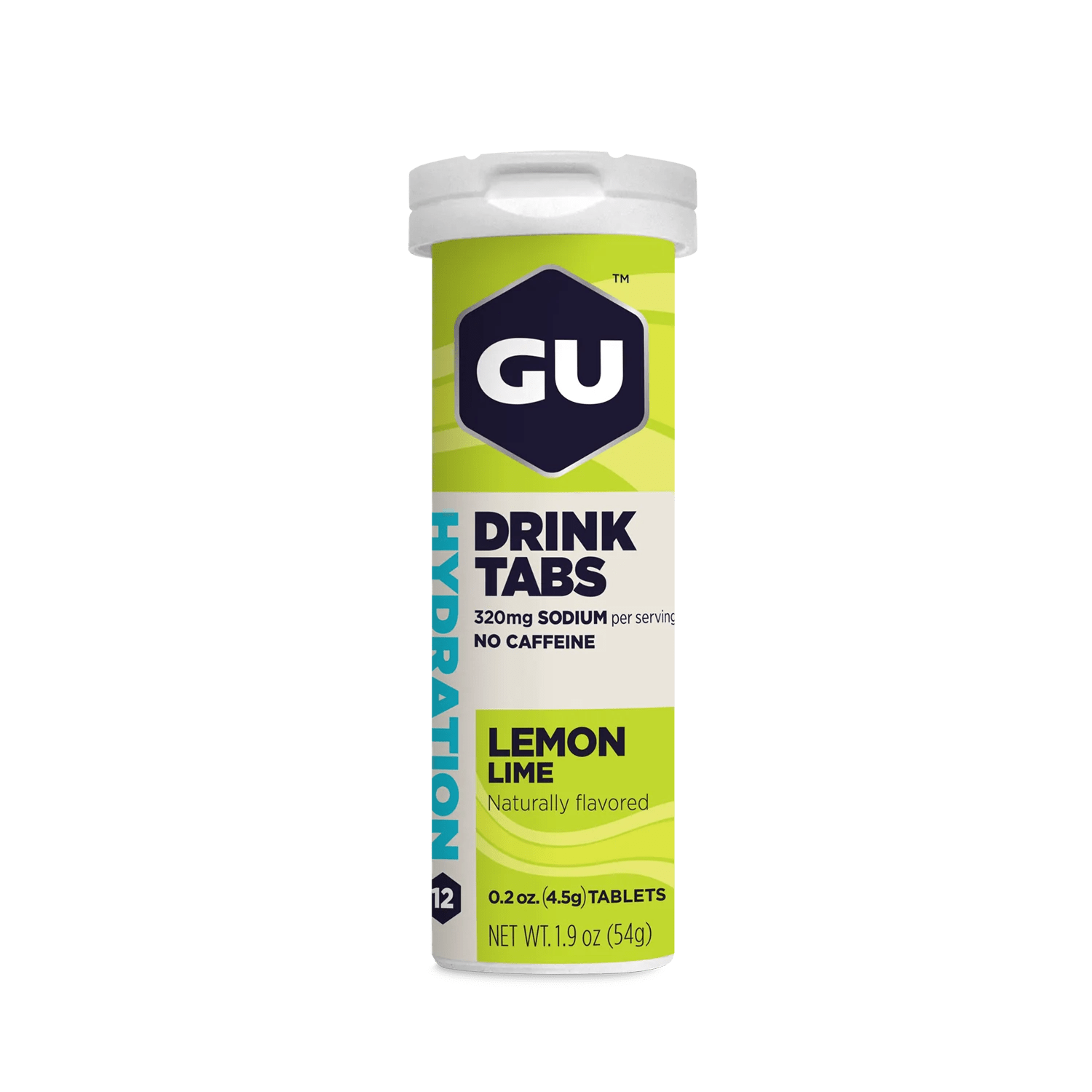 GU Electrolyte Drinks 12 Serving Tube / Lemon & Lime GU Hydration Drink Tabs XMiles