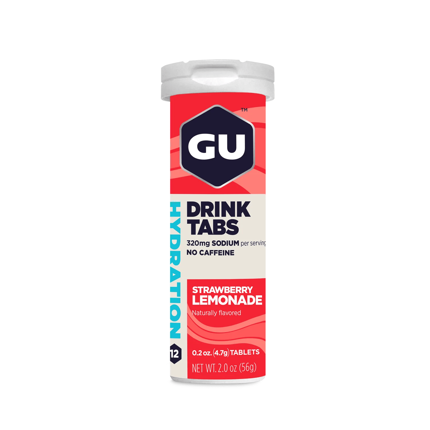 GU Electrolyte Drinks 12 Serving Tube / Strawberry Lemonade GU Hydration Drink Tabs XMiles