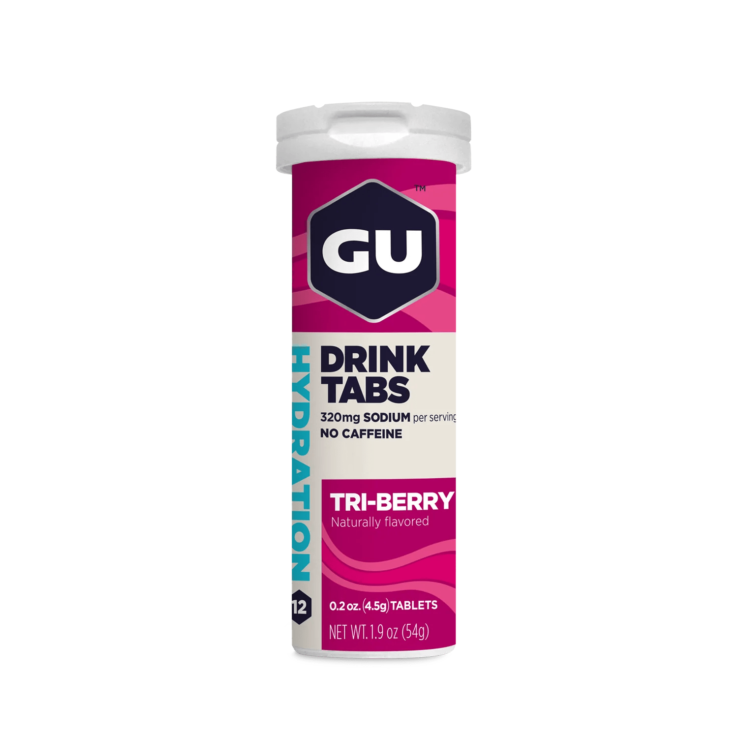 GU Electrolyte Drinks 12 Serving Tube / Tri Berry GU Hydration Drink Tabs XMiles